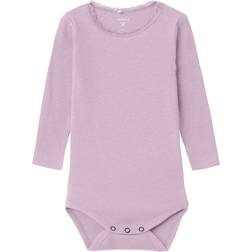 Name It Body Langarm Spitze Rippqualitét Noos - Rosa