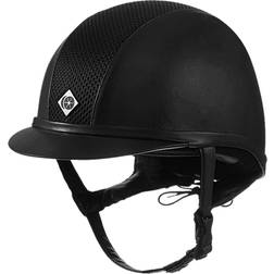 Charles Owen Ayr8 Plus Leather Look Riding Hat - Black/Black