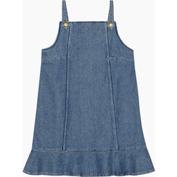 Ganni Blue Paneled Denim Minidress - Blue