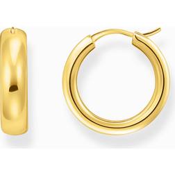 Thomas Sabo Gold Plated Medium Chunky Creole Hoop Earrings - Yellow Gold/Silver