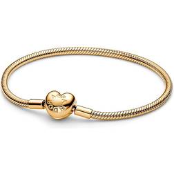 Pandora Moments Heart Clasp Snake Chain Bracelet - Gold