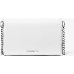 Michael Kors Jet Set Medium Pebbled Leather Crossbody Bag - White