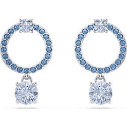 Swarovski Attract Drop Earrings - Round Cut/Blue