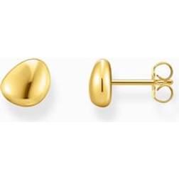 Thomas Sabo Gold Plated Rounded Organic Shape Stud Earrings - Yellow Gold