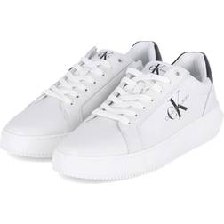 Calvin Klein Chunky Cupsole Mono Lth Sneakers - Bright White/Black
