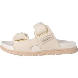 Woden Lisa Leather Dam Sandaler Platta - Beige