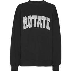 ROTATE Birger Christensen Sunday Heavy Crewneck Cotton Jersey Sweatshirt - Black