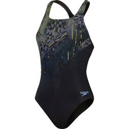 Speedo Digital Printed Medalist - Schwarz/Grau/Gelb