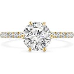 Majesty Diamonds Round Lab Created Diamond 6-Prong Engagement Ring - Yellow Gold