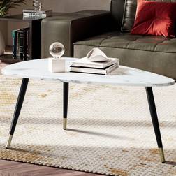 Wohnling Elegant Trekantet Hvidt Marmorlook 90 x 60 x 41 cm Sofabord