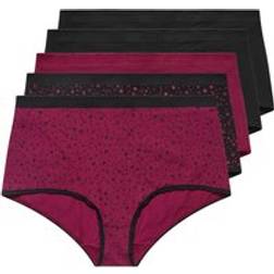 Yours Plus Size Star Print Full Briefs - Burgundy