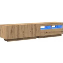 vidaXL TV Cabinet with LED Lights Artisan Oak 180 x 35 x 40 cm Sideboard