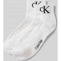Calvin Klein Jeans Monogram Quarter Socks - White