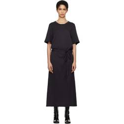 LEMAIRE Belted Rib T-shirt Midi Dress - Navy