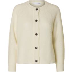 Selected Femme Slflulu LS Knit Short Cardigan - Hvid