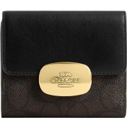 Coach Eliza Small Wallet In Signature Canvas - Walnut/Black