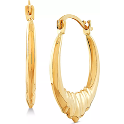 Macy's Small Polished Ridge Hoop Earrings - Gold