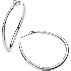 Pandora Organically Shaped Open Hoop Earrings - Silver