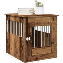 vidaXL Dog Crate Furniture Old Wood 64.5x80x71 cm Brown
