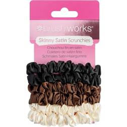 Brushworks Skinny Satin Scrunchies 6 Pack