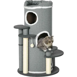 Pawhut Barrel Shaped Cat Tree with Sisal Scratching Posts