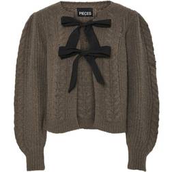 Pieces Row Cardigan - Morel