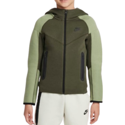 Nike Older Kid's Sportswear Tech Fleece Full Zip Hoodie - Cargo Khaki/Oil Green/Black/Black (FD3285-326)