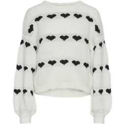 Pieces Nove Knitted Sweater - Cloud Dancer