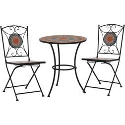 vidaXL 279691 Café-Set, 1 Tisch einschl. 2 Stühle