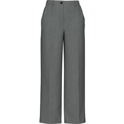 Pieces Kamil Wide Leg Trousers - Dark Grey Melange