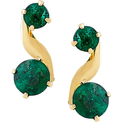 Macy's Swirl Drop Earrings - Gold/Emerald