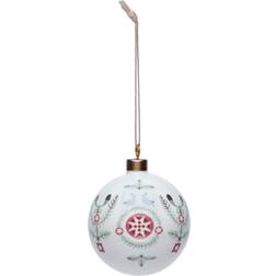 Rörstrand Swedish Grace Winter Ball White Christmas Tree Ornament 3.9"