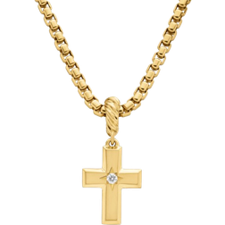 David Yurman Cross Amulet Pendant - Gold/Diamond