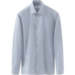 Eton Micro Floral Print Signature Twill Shirt - Blue