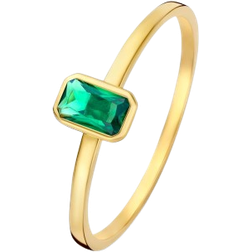 Isabel Bernard Baguette Olivia Ring - Gold/Green