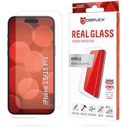 Displex Real Glass Full Cover Screen Protector with Mounting Frame for iPhone 15/15 Pro