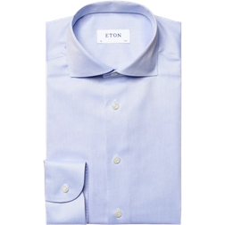 Eton Signature Twill Wide Spread Collar Shirt - Light Blue