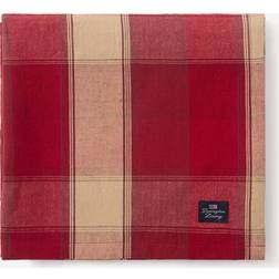 Lexington Linen Blend Tischdecke Beige, Rot (180x180cm)