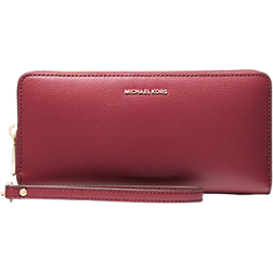 Michael Kors Jet Set Travel Large Leather Continental Wallet - Deep Red