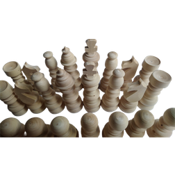 DIY New Wooden Chess Pieces without Paint Unvarnished Unpainted
