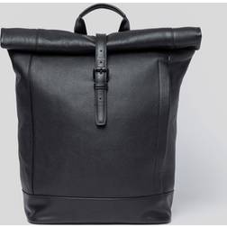 Sandqvist Leather Rolltop Backpack - Black