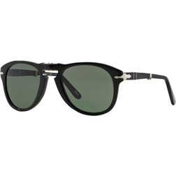 Persol 0PO0714 Folding Sunglasses Black/Crystal Green