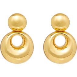 Lele Sadoughi BOUCLES D'OREILLES MEDALLION DROP in Metallic Gold