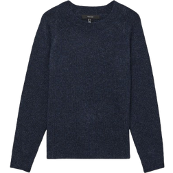 Vero Moda round neck knitted jumper in navy melange
