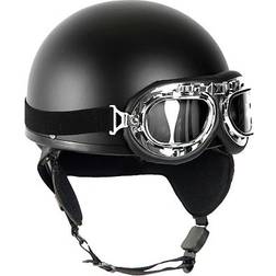 Mil-Tec Oldtimer, Halbschalenhelm Matt-Schwarz