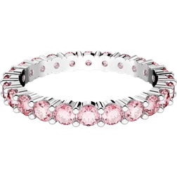 Swarovski Bague Matrix, Coupe ronde, Rose, Métal rhodié