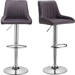 Gas Lift Breakfast Grey/Silver Bar Stool 108cm 2pcs