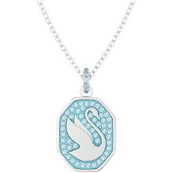 Swarovski Swan Pendant - Silver/Blue