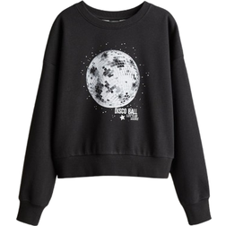 H&M Sweatshirt with Motif - Dark Grey/Disco Ball (1241167005)