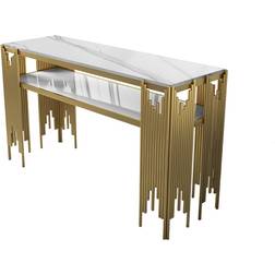 Homary Modern White/Gold Console Table 15.7x47.2"